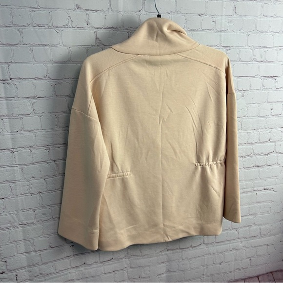 Saturday Sunday by Anthropologie peach cowl neck half zip jacket XS pockets chic - Picture 5 of 8